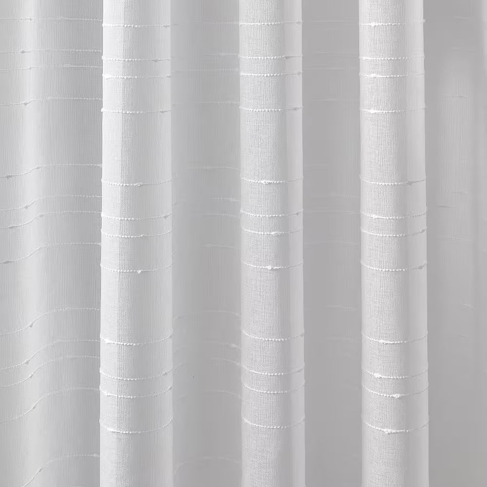 Sasha White 52 In. W X 84 In. L Rod Pocket Sheer Curtain (Single Panel)