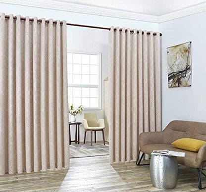 Ivory Beige Extra Wide Curtains for Wall Partition. Sliding Hanging Room Dividers Come as Set of 2 Dividers for Bedroom or Can Be Used as Privacy Screen. (Evelyn 108 X 108 Ivory)