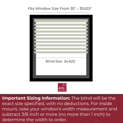 Faux Wood Blind with Crown Valance - 34 5/8"W X 36"H, White, Cordless 2” Slat Horizontal Blind - for Kitchen, Bedroom, Living Room, Doors